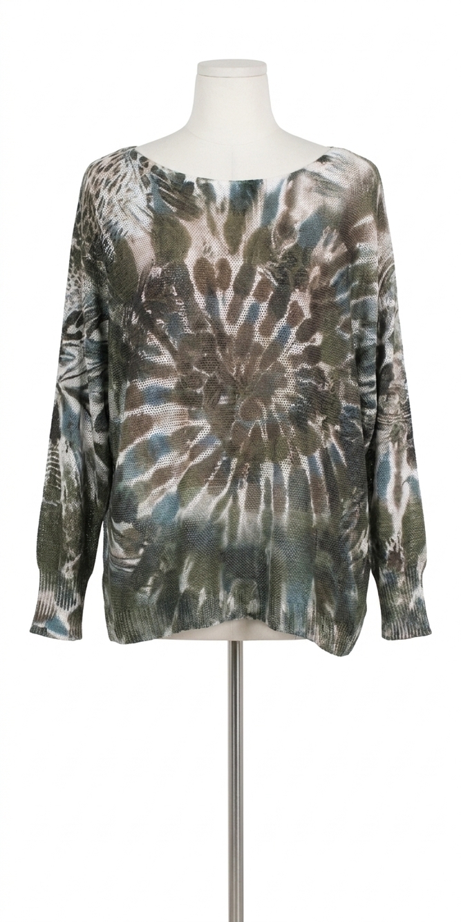 NEW GIGI MODA donatella tie dye sweater in olive